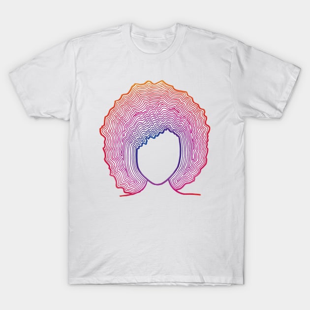 Pink afro line design T-Shirt by calenbundalas